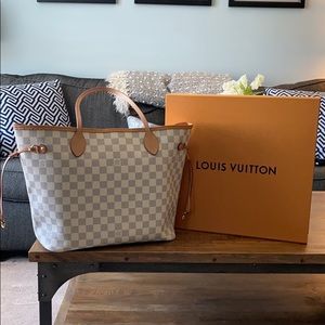 Authentic Louis Vuitton Neverfull Mm Damier Azur